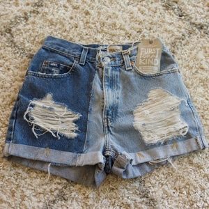 LF Split Denim Shorts Furst of a Kind NWT